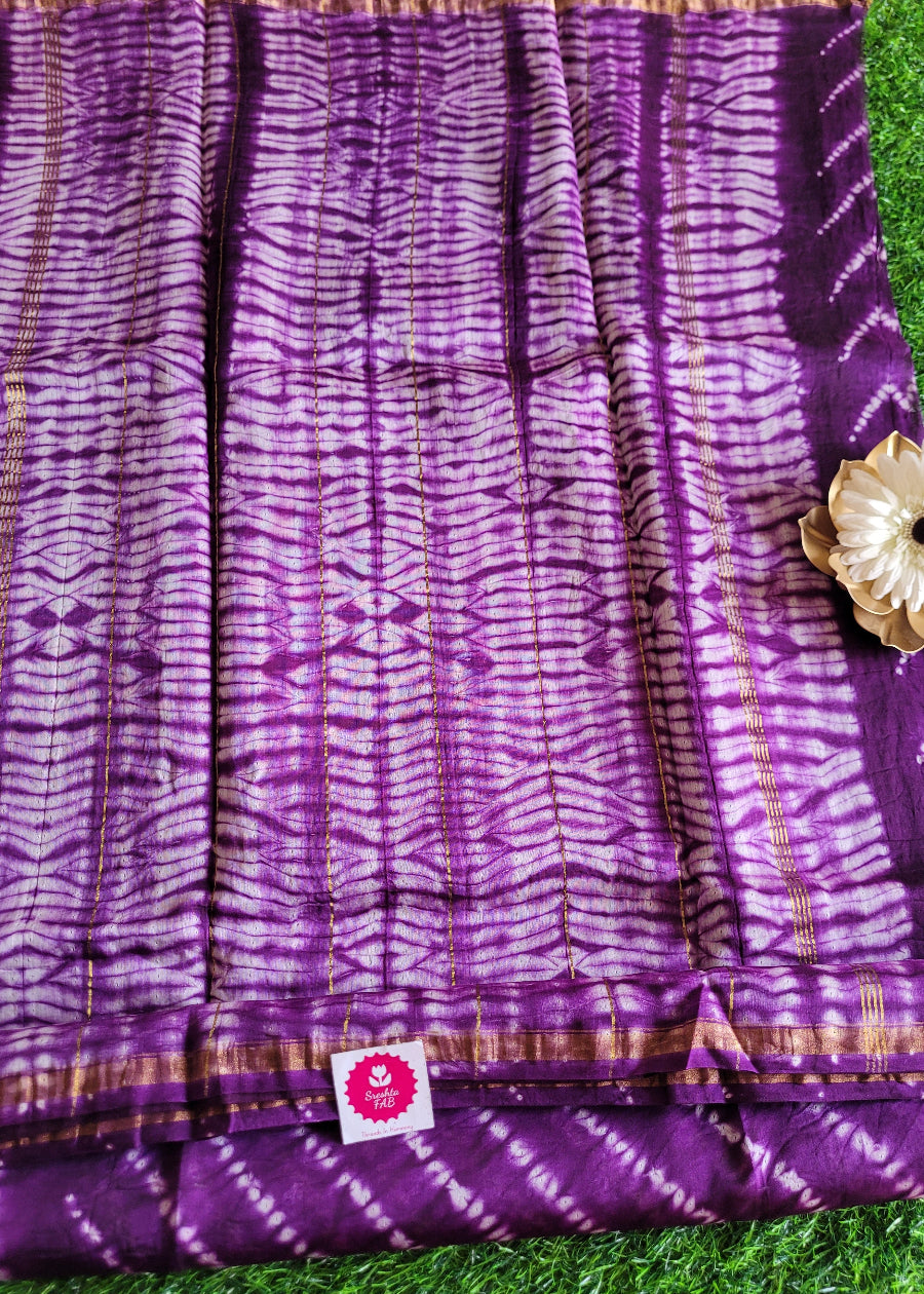 Purple Chanderi Silk Cotton- Rajastan
