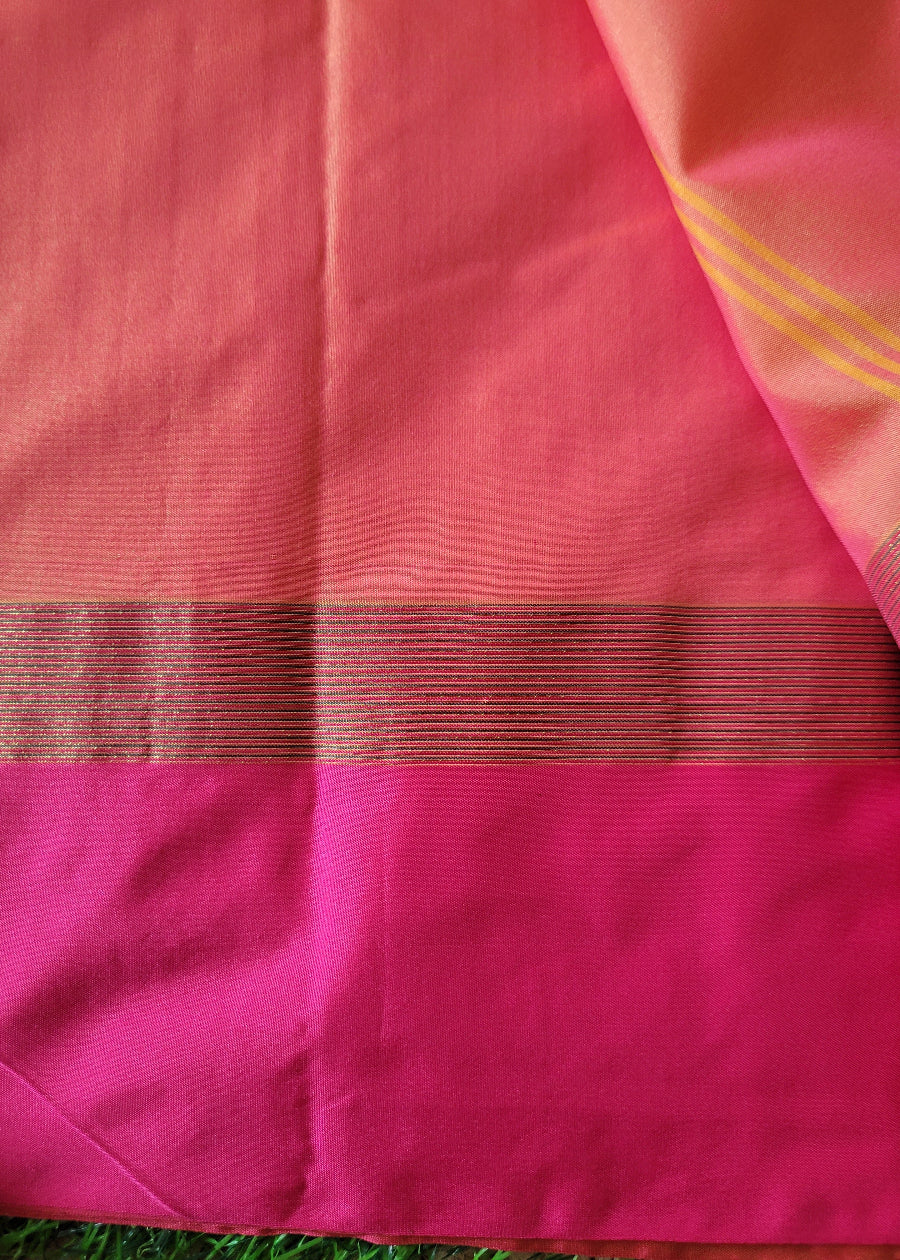 Mango Colour And Peach Semi Arani Silk Saree- TN