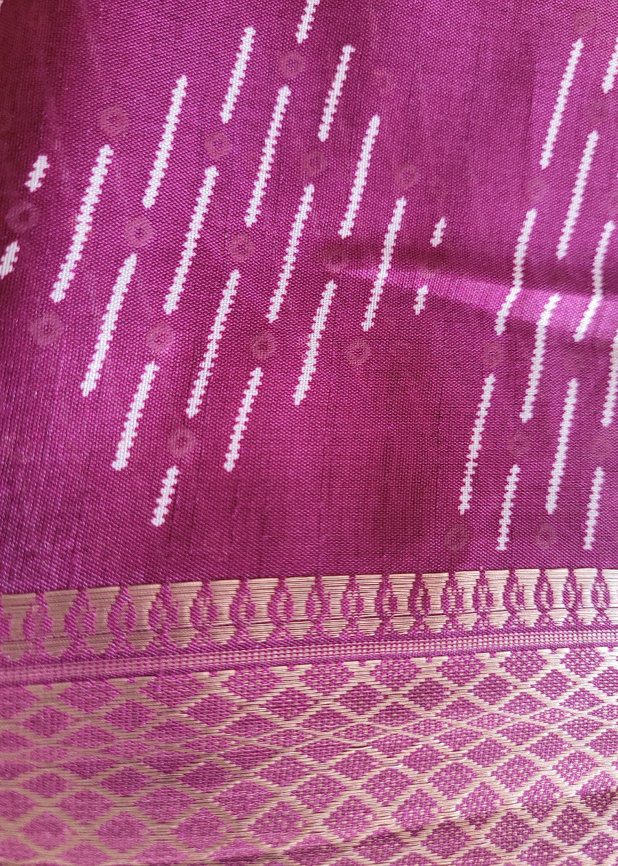 Winish Maroon Semi Silk Saree With Sequins Work- Casual