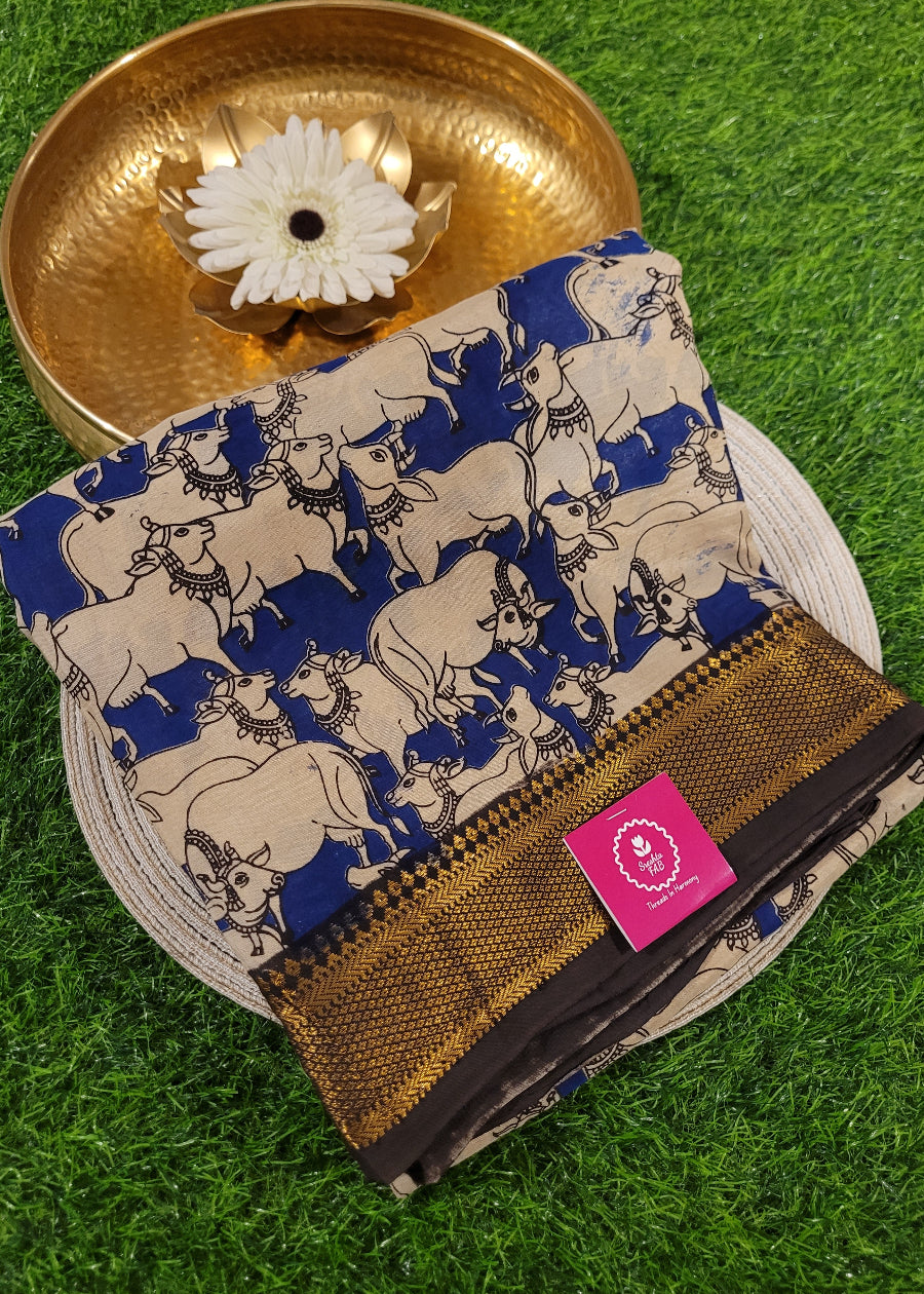 Chennuri Silk Saree In Pichwai Print- Andhra