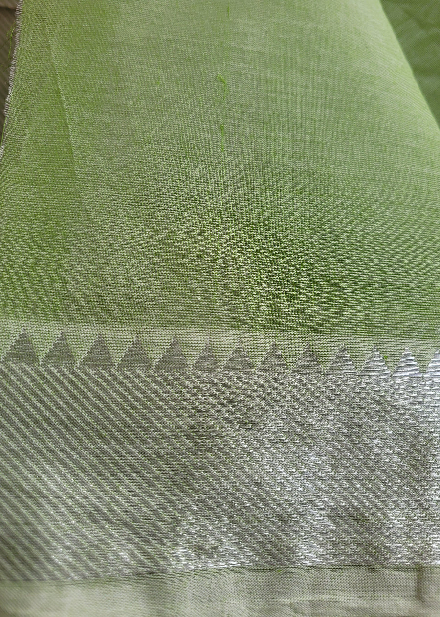 Sage Green Mangalgiri Cotton Saree- Andhra