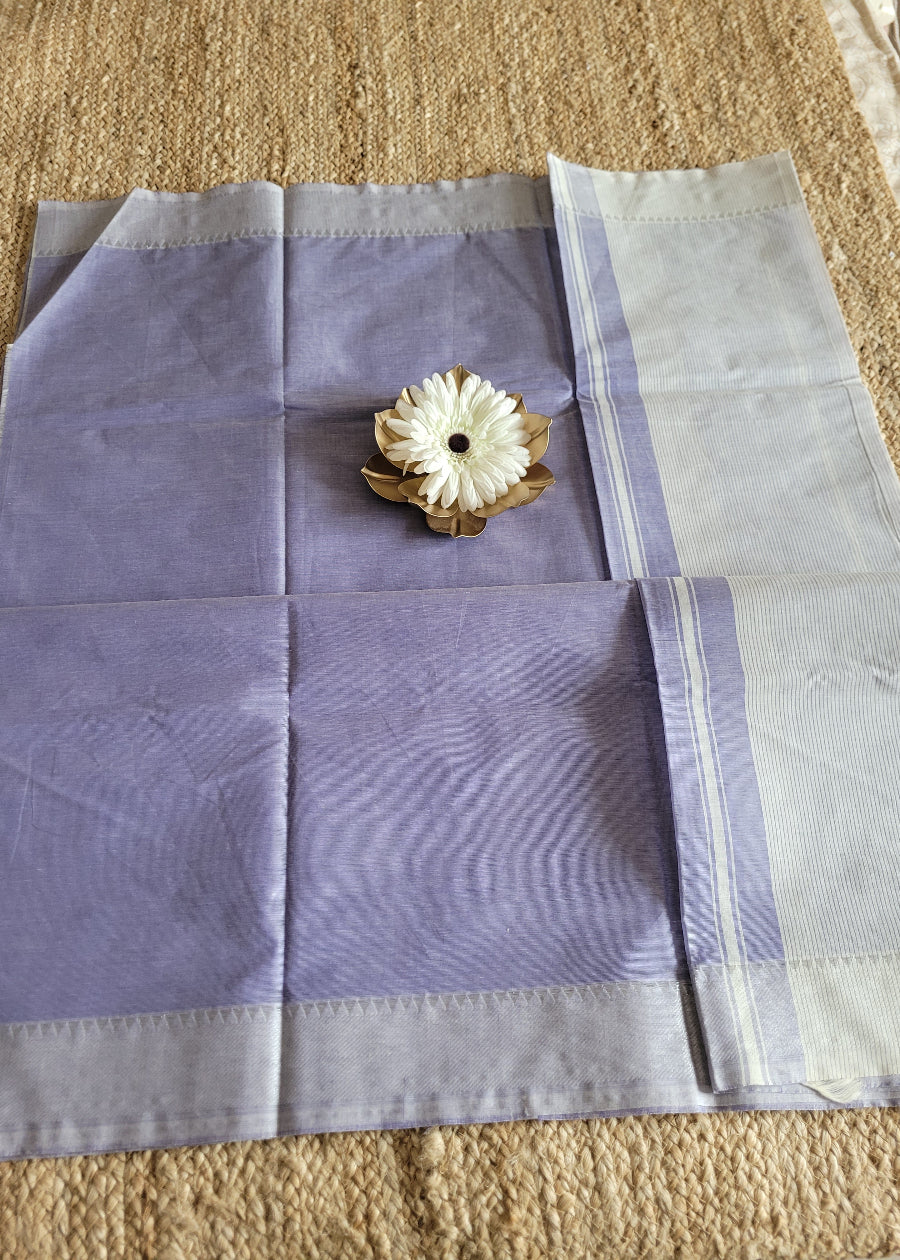 Lavender Colour Mangalgiri Cotton Saree- Andhra