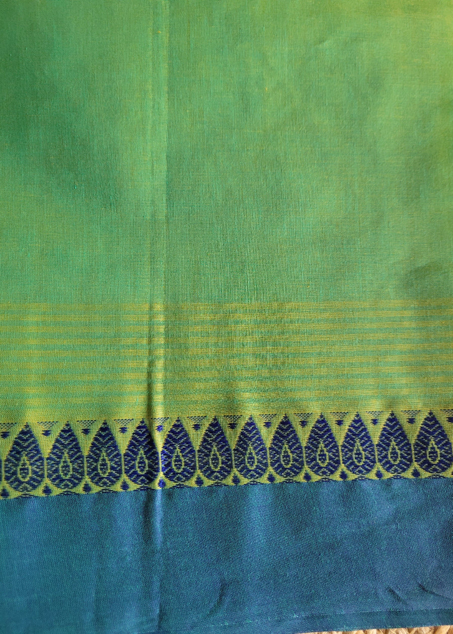 Negamam Cotton Saree In Green And Blue- TN
