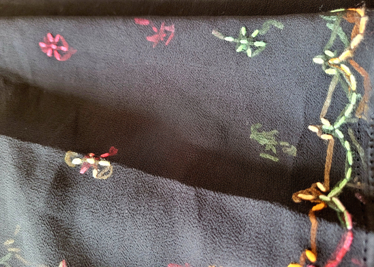 Black Chiffon Chikankari Saree - UP