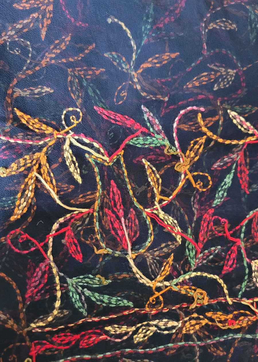 Black Georgette Chikankari Saree-UP