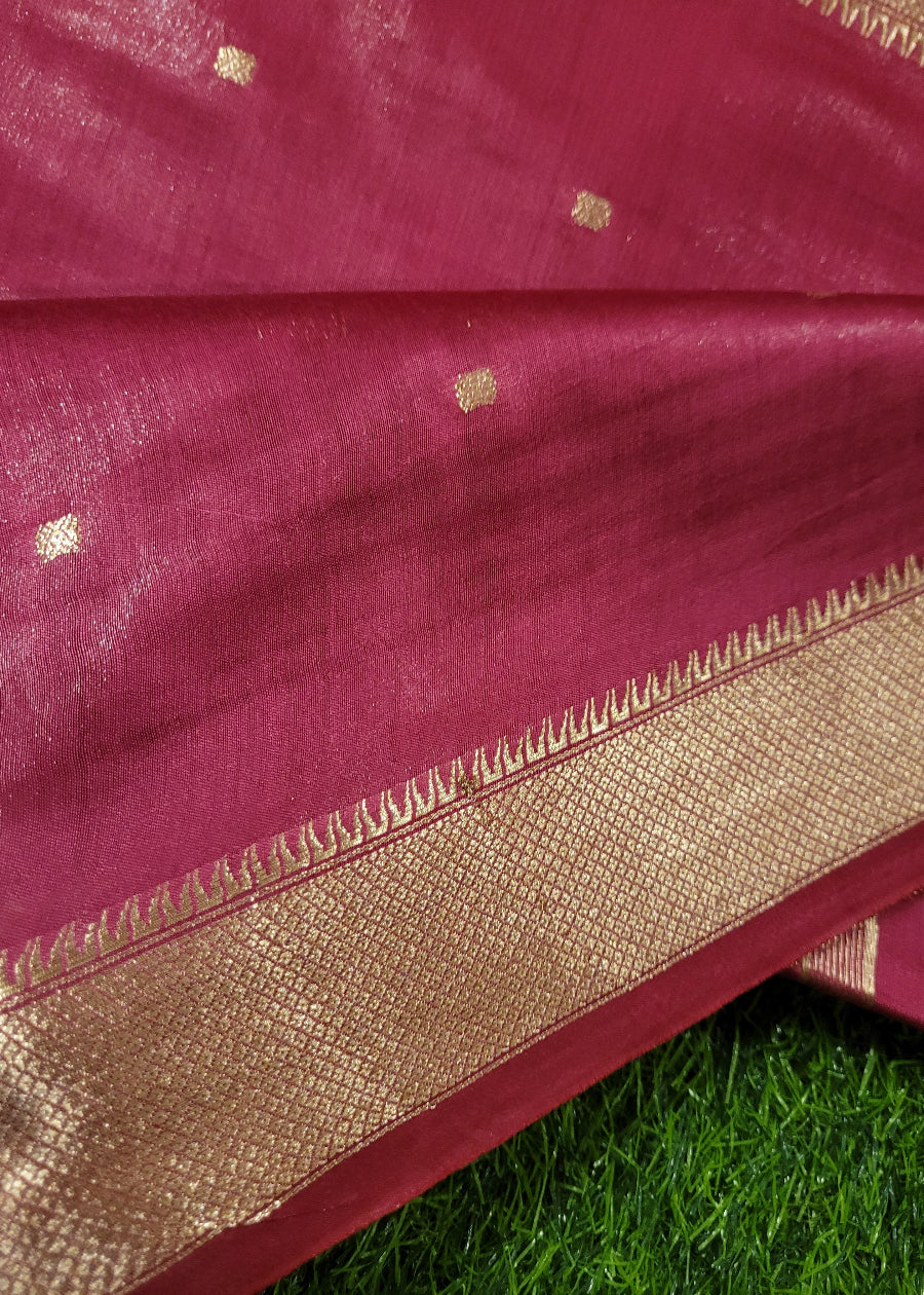 Majenta Semi Munga Silk Saree- Bengal