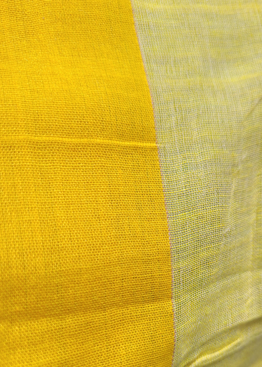 Pista Green And Yellow Soft Cotton Saree-Bengal