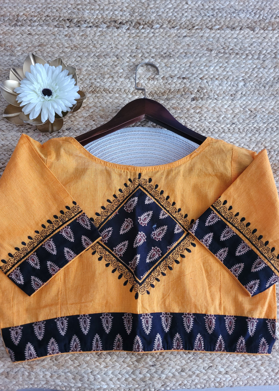 Yellow Ready To Wear Blouse- Size 40