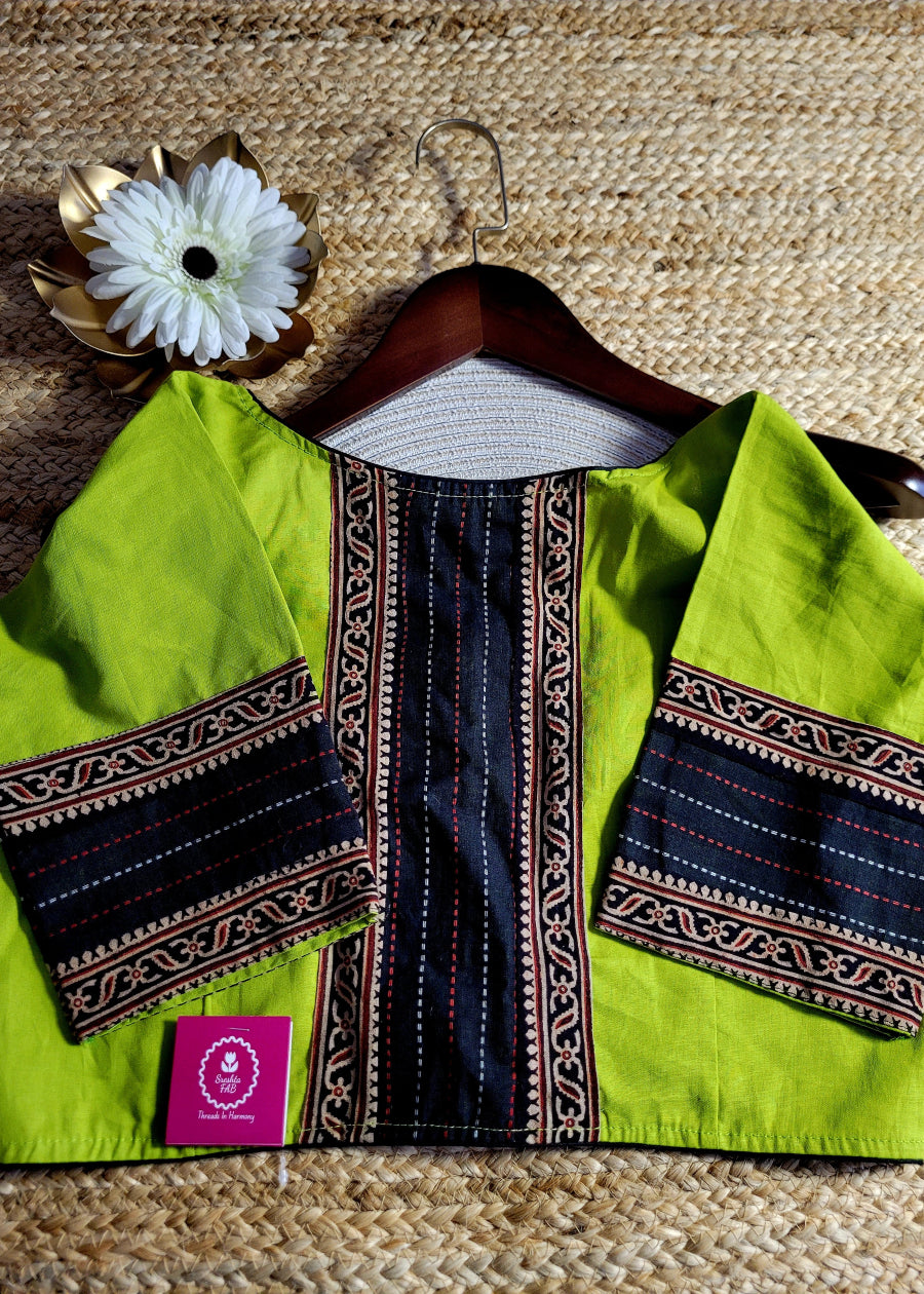 Green and Black Blouse- Size 40