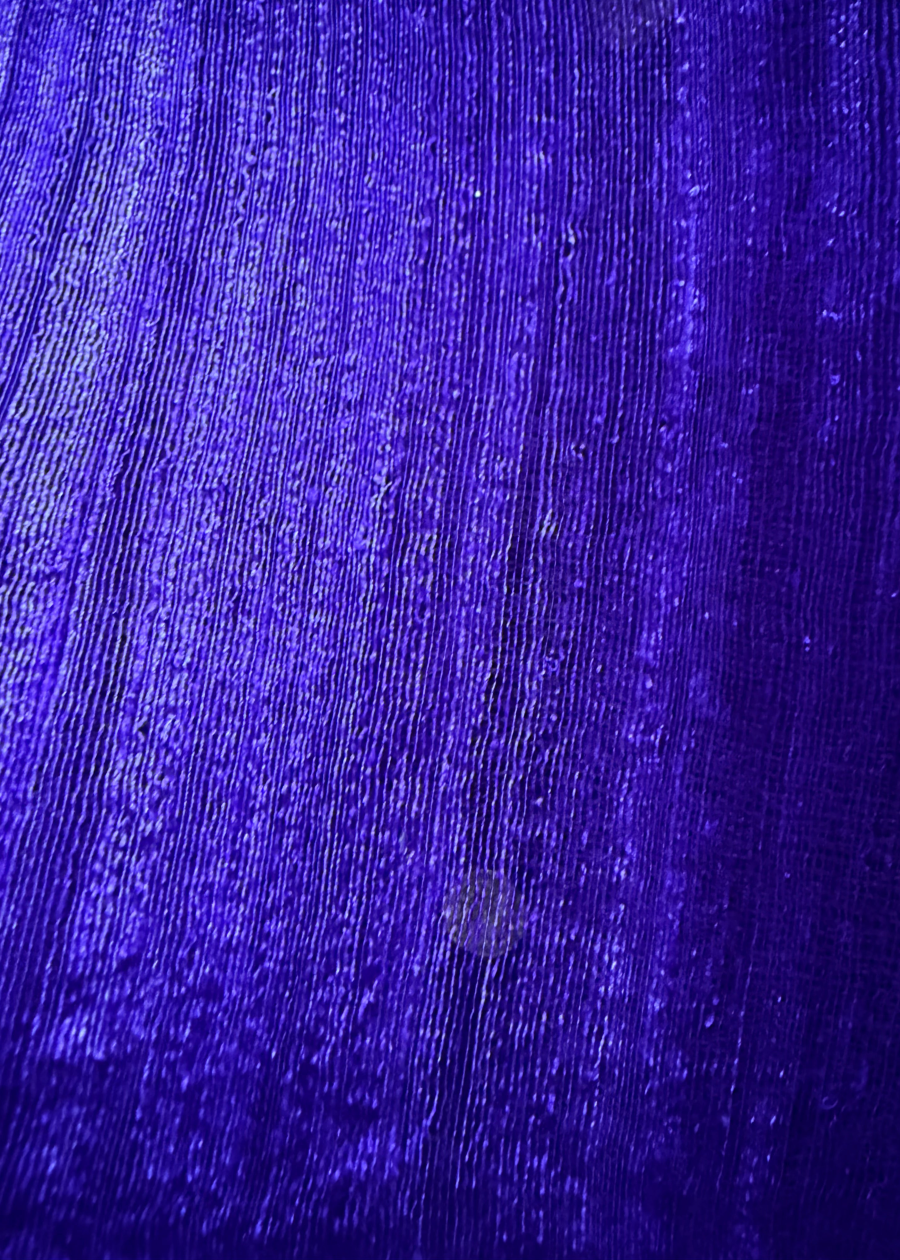 Royal Blue Pure Gini Matka Silk - Bengal