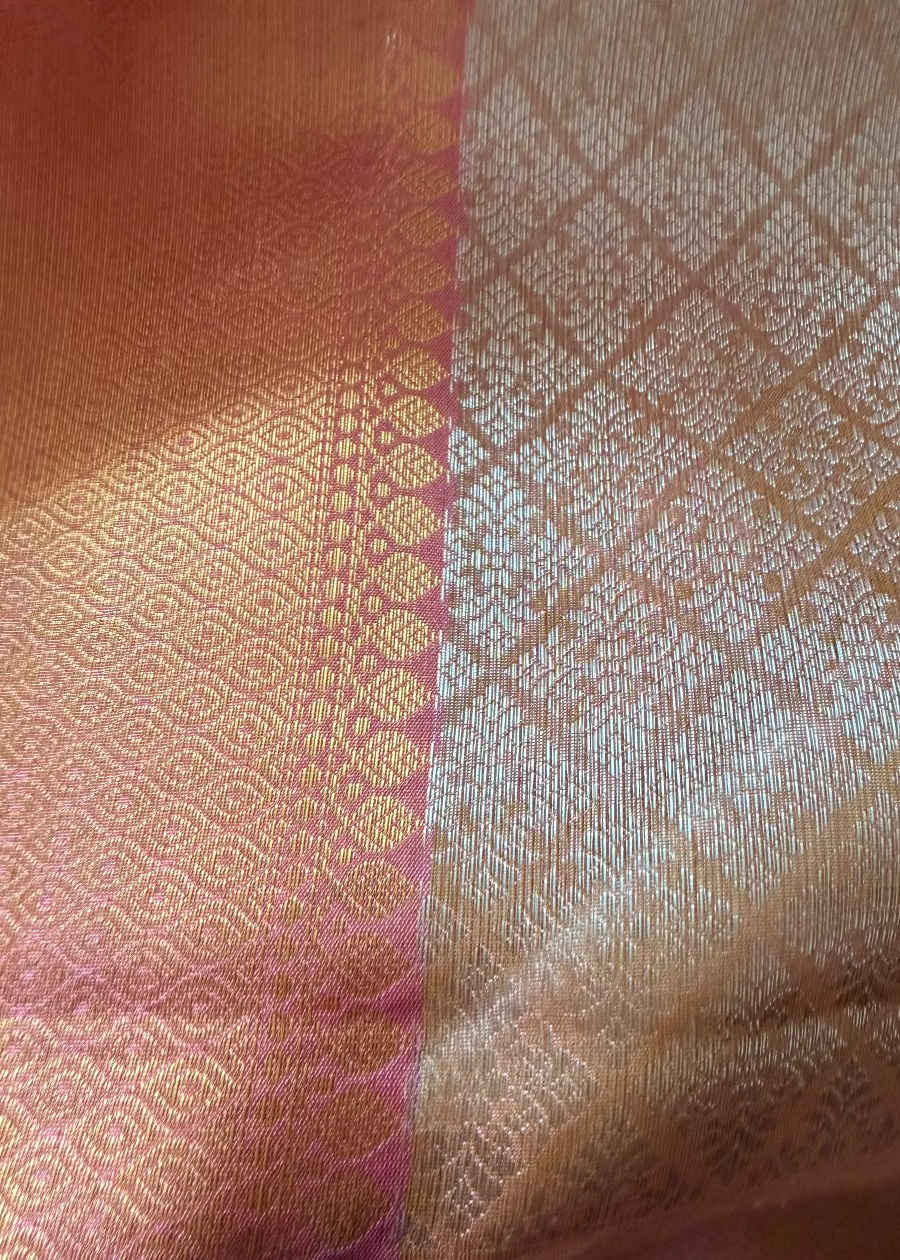 Light Pink Semi Brocade Silk Saree - Banaras