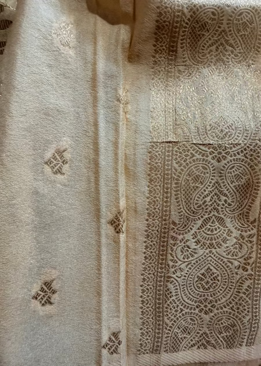 Beige Semi Georgette Silk - Banaras