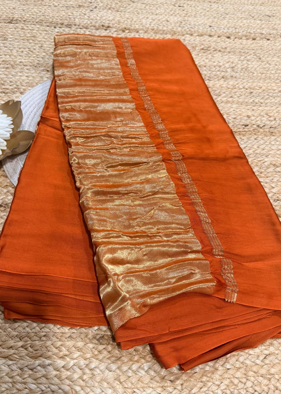 Rust Orange Modal Silk - Gujarat