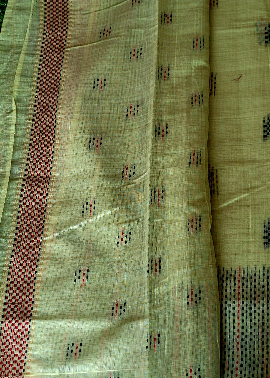 Pista Green Semi Chanderi Saree- Casual