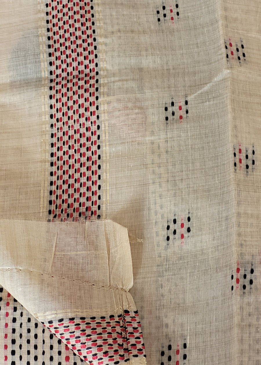 Sandal Colour Semi Chanderi Saree-Casual