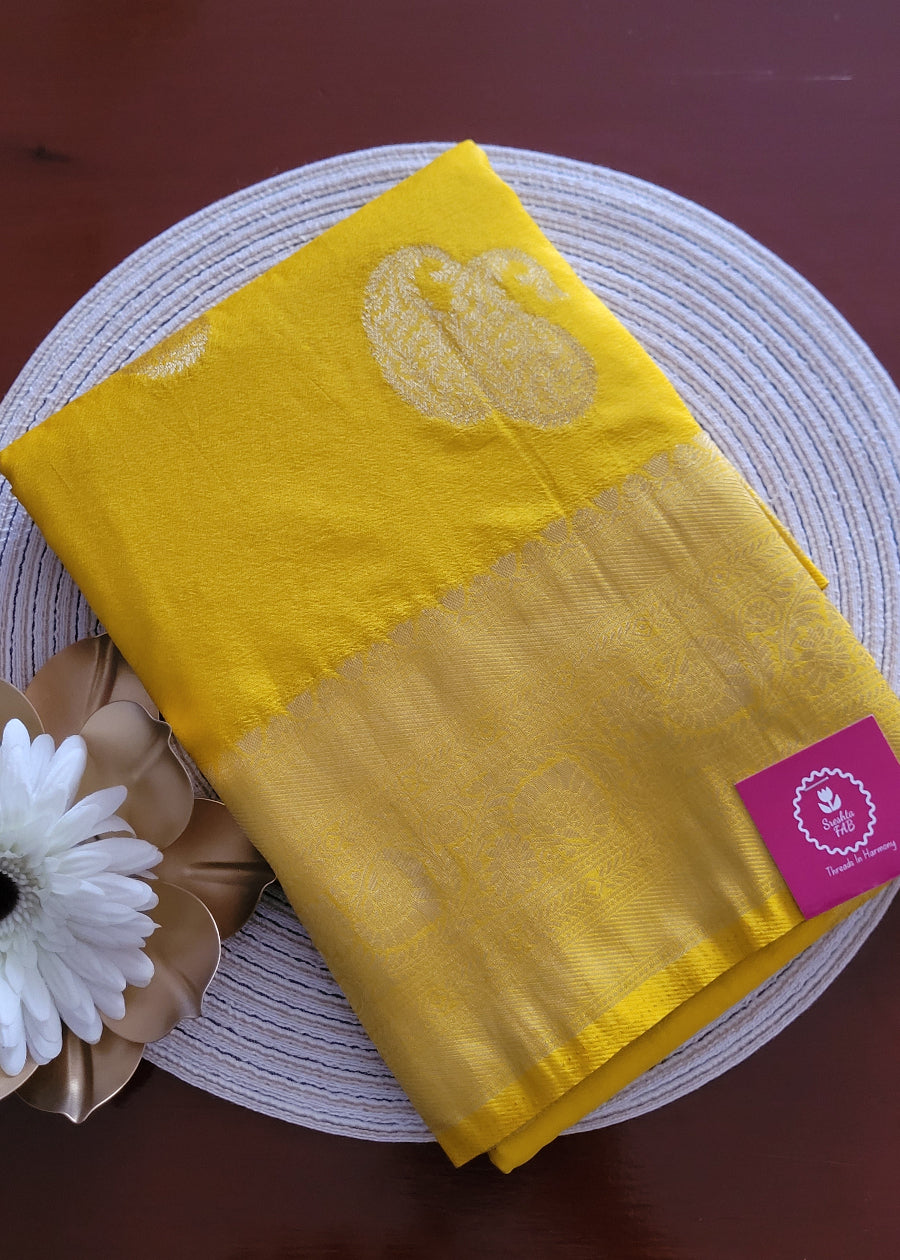 Yellow Semi Silk Saree -Karnataka