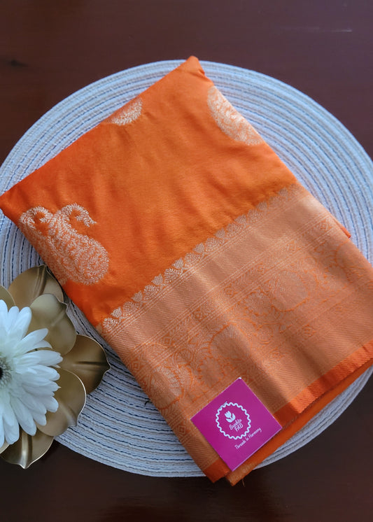 Orange Semi Silk Saree -Karnataka