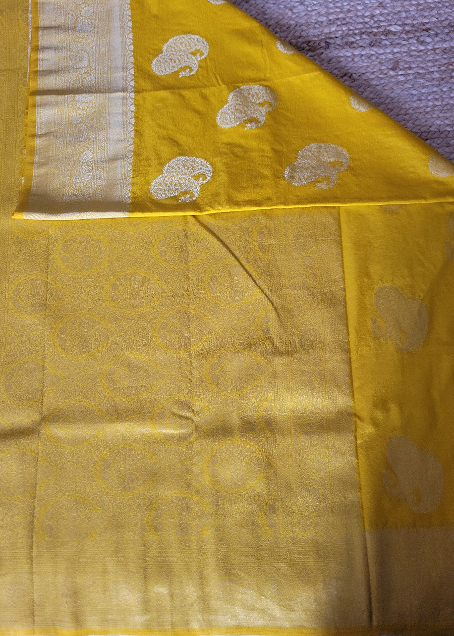 Yellow Semi Silk Saree -Karnataka