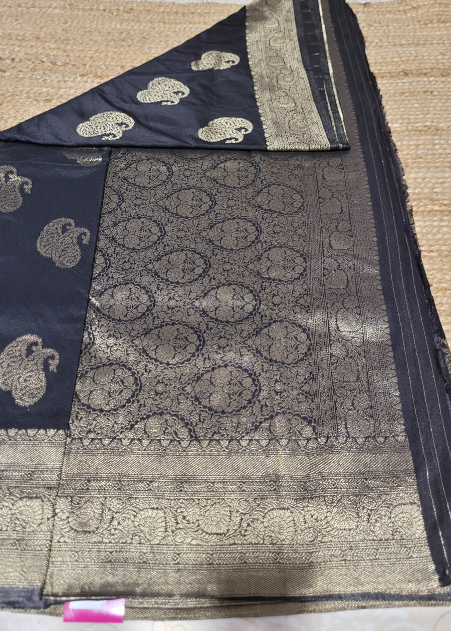 Black Semi Silk Saree- Karnataka