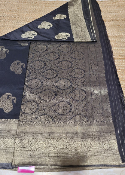 Black Semi Silk Saree- Karnataka