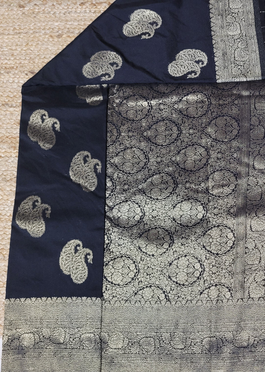 Black Semi Silk Saree- Karnataka