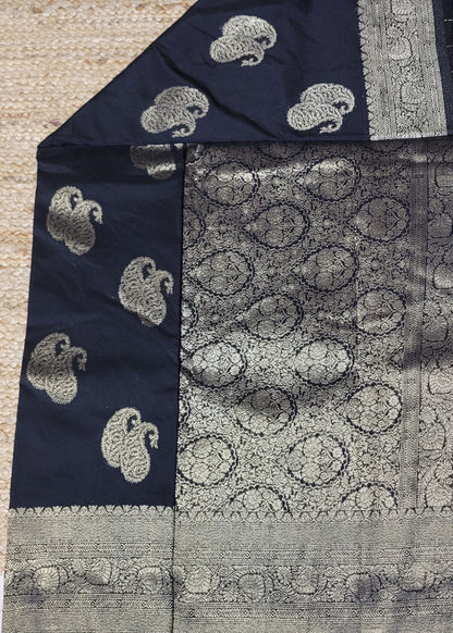 Black Semi Silk Saree- Karnataka