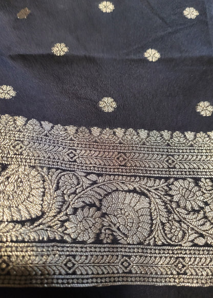 Black Semi Silk Saree- Karnataka