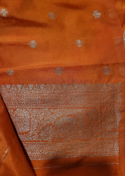 Orange Semi Silk Saree -Karnataka