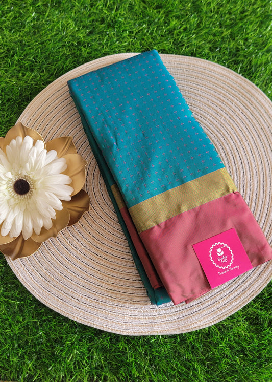 Blue And Purple Semi Arani Silk Saree- TN