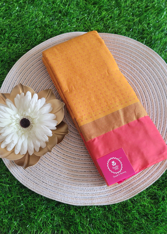 Mango Colour And Peach Semi Arani Silk Saree- TN