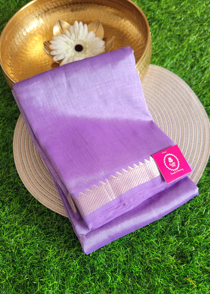 Light Violet Mangalgiri Pure Silk Saree- Andhra