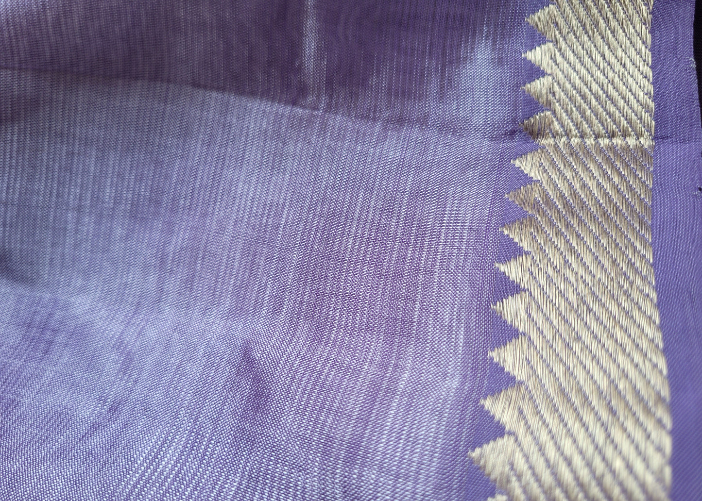 Light Violet Mangalgiri Pure Silk Saree- Andhra