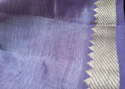 Light Violet Mangalgiri Pure Silk Saree- Andhra