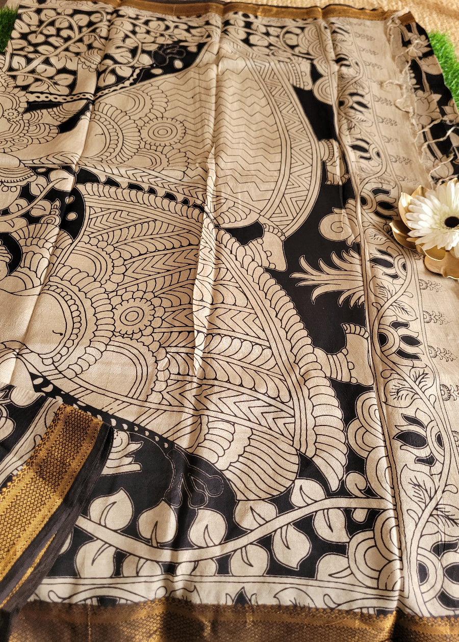 Pichwai Print Chennuri Silk Saree - Andhra