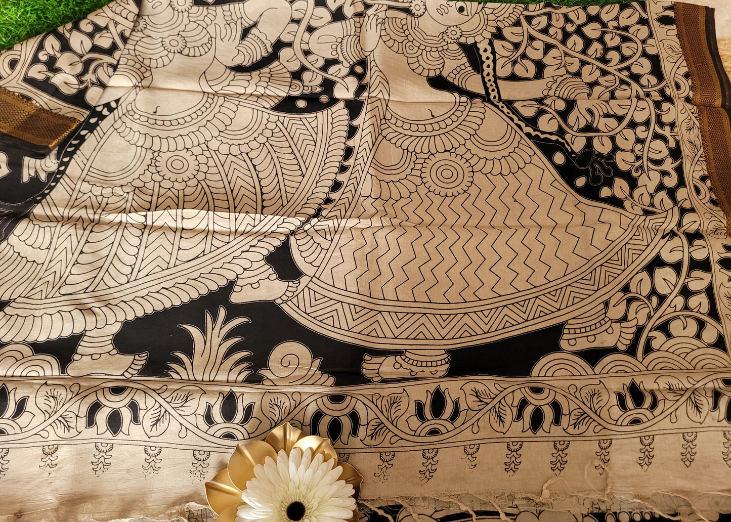 Pichwai Print Chennuri Silk Saree - Andhra