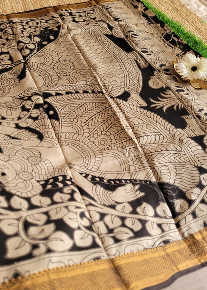 Pichwai Print Chennuri Silk Saree - Andhra