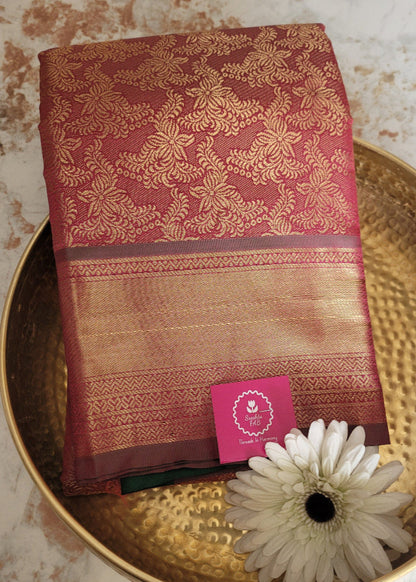 Brown Semi Kanchi Silk Saree- TN