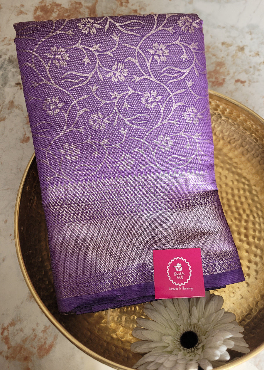 Light Violet Semi Kanchi Silk Saree- TN