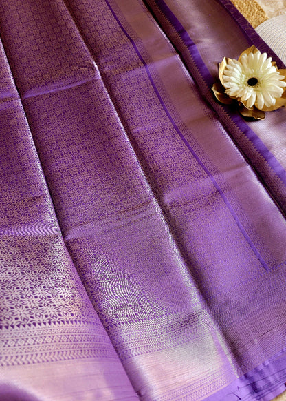 Light Violet Semi Kanchi Silk Saree- TN