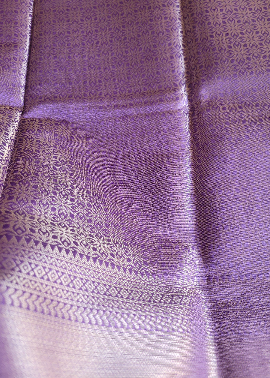 Semi Kanchi Silk Saree In Mustard Yellow And Maroon- TN