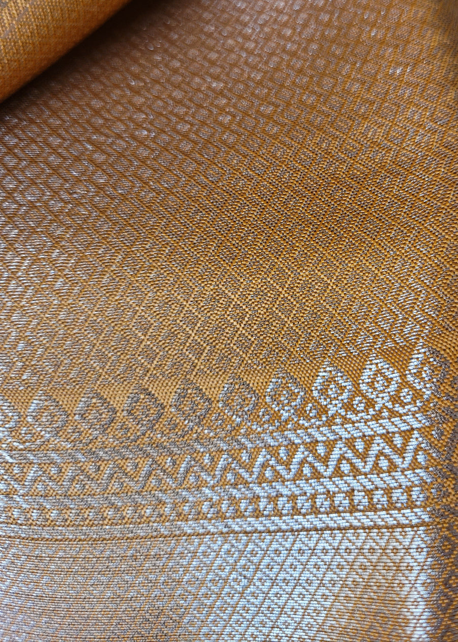 Semi Kanchi Silk Saree In Golden Yellow- TN