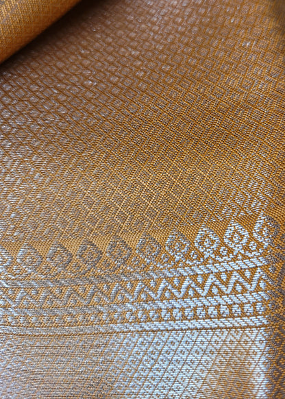 Semi Kanchi Silk Saree In Golden Yellow- TN