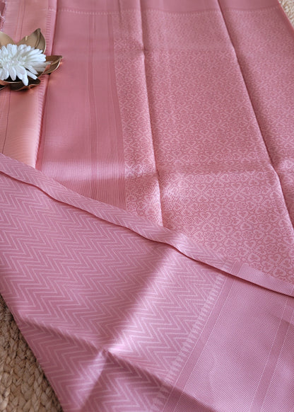 Semi Kanchi Semi Silk Saree In Pink- TN