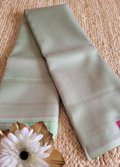 Semi Kanchi Silk Saree In Light Green-TN