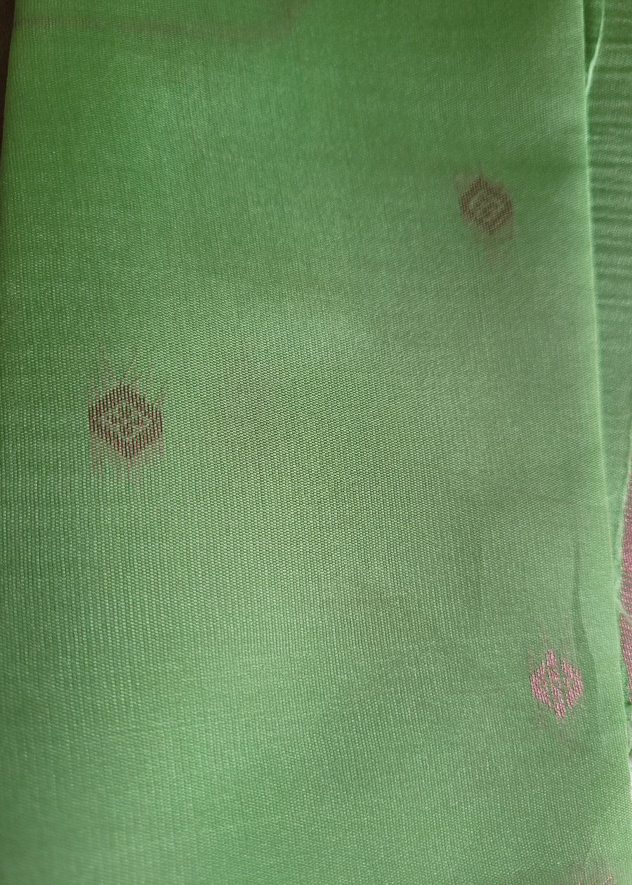 Semi Kanchi Silk Saree In Light Green-TN