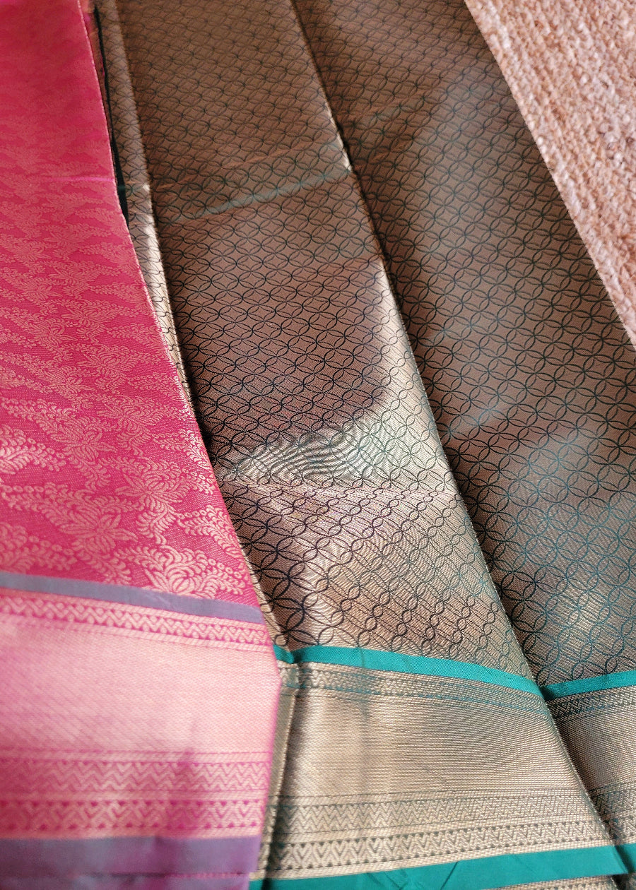 Brown Semi Kanchi Silk Saree- TN