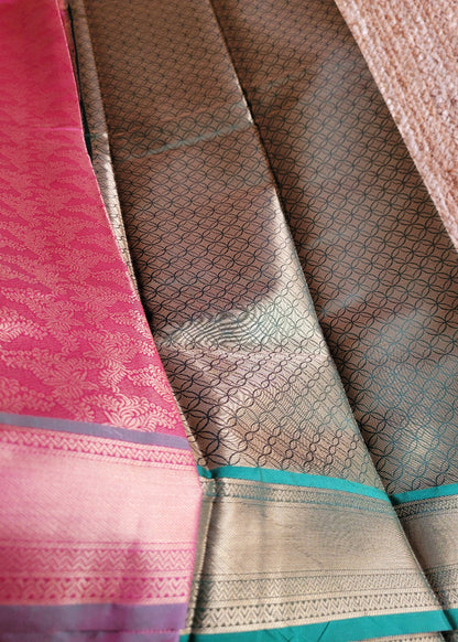 Brown Semi Kanchi Silk Saree- TN