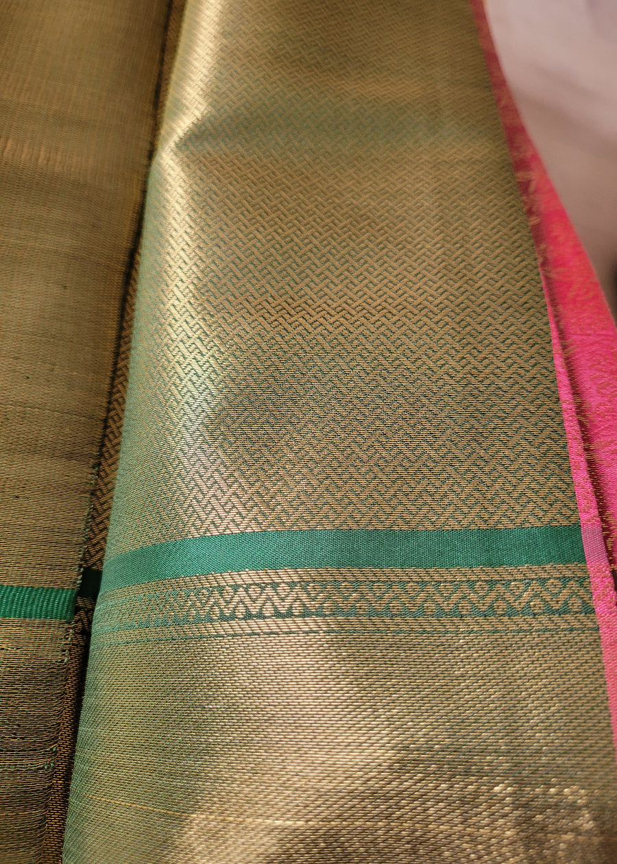 Brown Semi Kanchi Silk Saree- TN