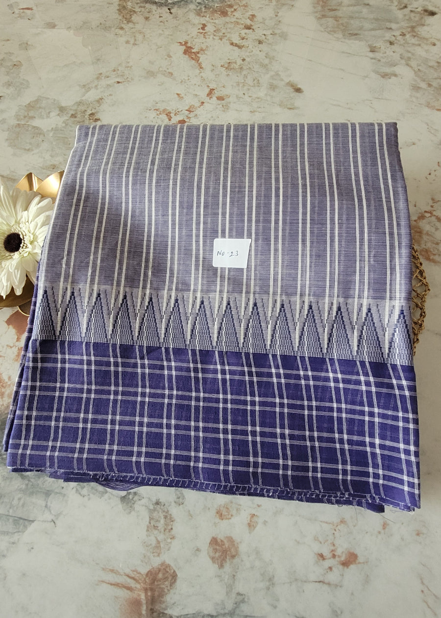 Light And Dark Violet Mangalgiri cotton Saree- Andhra