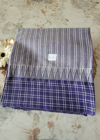 Light And Dark Violet Mangalgiri cotton Saree- Andhra